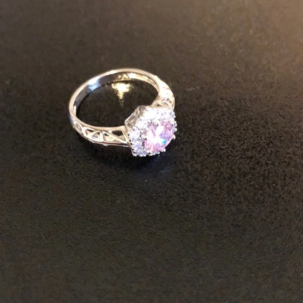 Pink and Crystal Ring